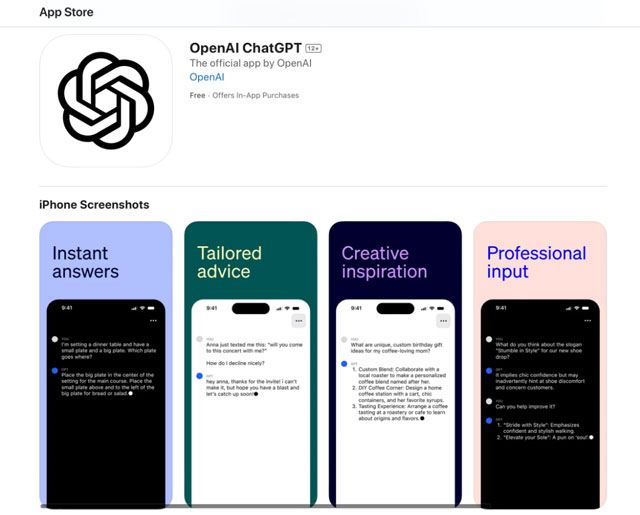Приложение ChatGPT в настоящее время доступно в iOS App Store